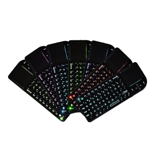 A8 Mini Wireless Mouse And Keyboard With Laser Touchpad Keyboard, Colour: English Colorful Backlight - Image 2