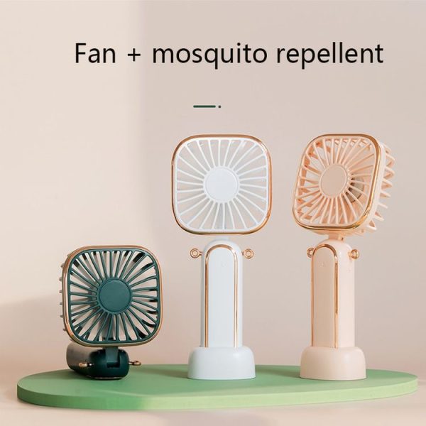 WT-TX6 Mini Handheld Fan Sonic Mosquito Repellent Children Outdoor Portable Hanging Neck Fan (Pink) - Image 2