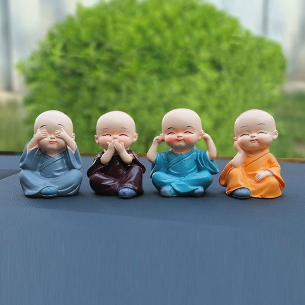 In Car Cute Four Little Monks Ornaments Car Interior Decorations Specification: Not Swing