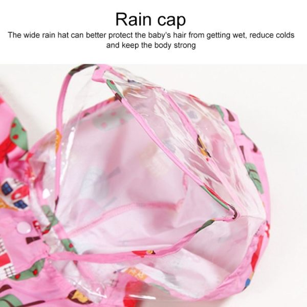 Siamese Children Raincoat Print Thin Section Hooded Raincoat, Size: M (Blue) - Image 5