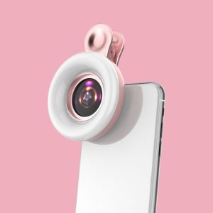 Mobile Phone Macro Lens Beauty Makeup Selfie Light (Pink)