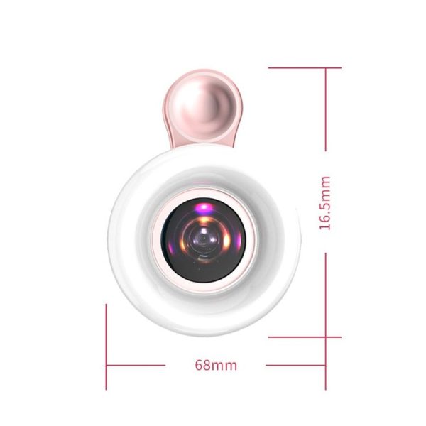 Mobile Phone Macro Lens Beauty Makeup Selfie Light (Pink) - Image 3