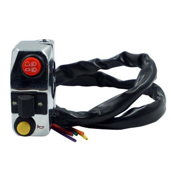 Motorcycle Modification Aluminum Alloy Handle Switch High Low Beam Light Turn Signal Horn Control Switch (Silver)