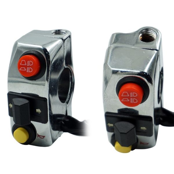 Motorcycle Modification Aluminum Alloy Handle Switch High Low Beam Light Turn Signal Horn Control Switch (Silver) - Image 2