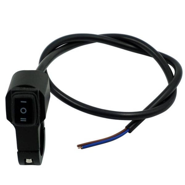 Motorcycle Modification Aluminum Alloy Waterproof Retro Switch Headlight Shot Light Discharge Switch (Black Button)