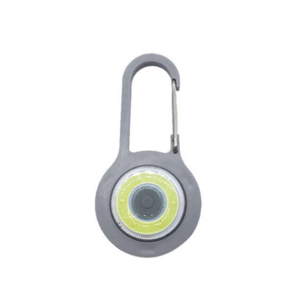 3 PCS Mini Carabiner COB Flashlight Outdoor Portable Keychain Night Fishing Light Random Colour Delivery (Gray)