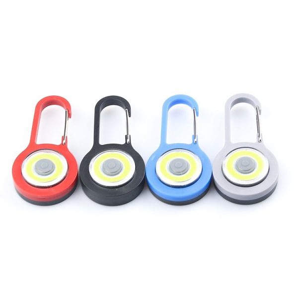 3 PCS Mini Carabiner COB Flashlight Outdoor Portable Keychain Night Fishing Light Random Colour Delivery (Gray) - Image 2