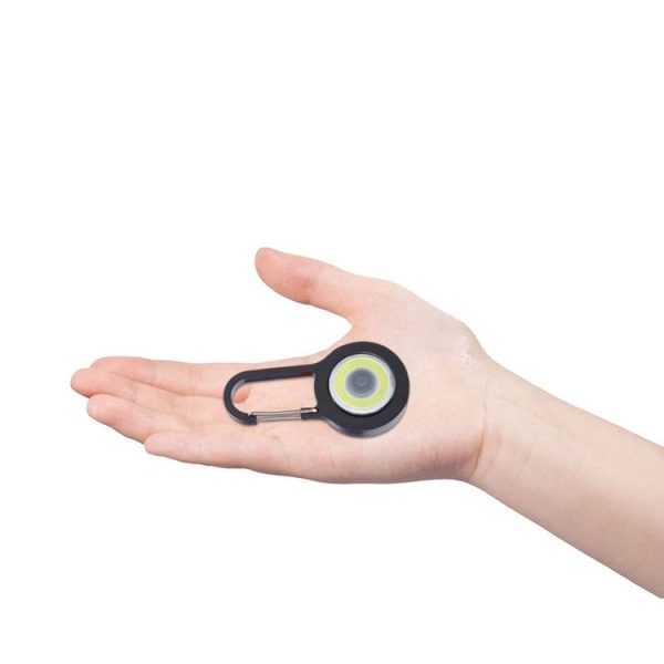 3 PCS Mini Carabiner COB Flashlight Outdoor Portable Keychain Night Fishing Light Random Colour Delivery (Gray) - Image 6
