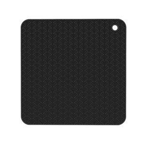 Geometry Kitchen Silicone Pot Holder Heat Insulation Pad Square (Black)