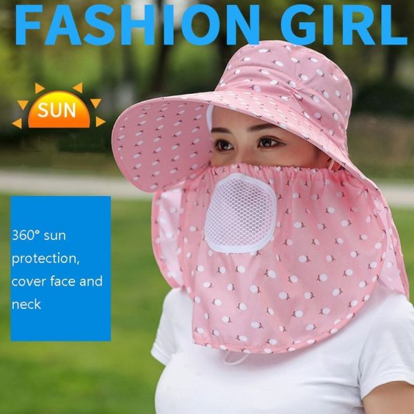 2 PCS Cherry Printing Isolation Cap Sunscreen Face-Covering Outdoor Travel Hat Cap, Colour: Full Cherry (Brown) - Image 2
