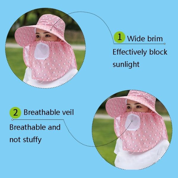 2 PCS Cherry Printing Isolation Cap Sunscreen Face-Covering Outdoor Travel Hat Cap, Colour: Full Cherry (Brown) - Image 3