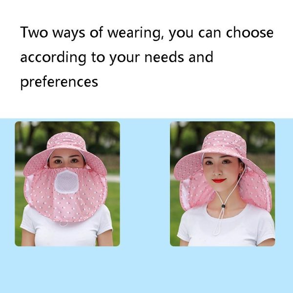 2 PCS Cherry Printing Isolation Cap Sunscreen Face-Covering Outdoor Travel Hat Cap, Colour: Full Cherry (Brown) - Image 5