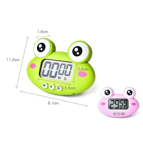 Kitchen Baking Cartoon Animal Electronic Timer Alarm Clock Student Learning Timer (Pink Frog) - Image 2