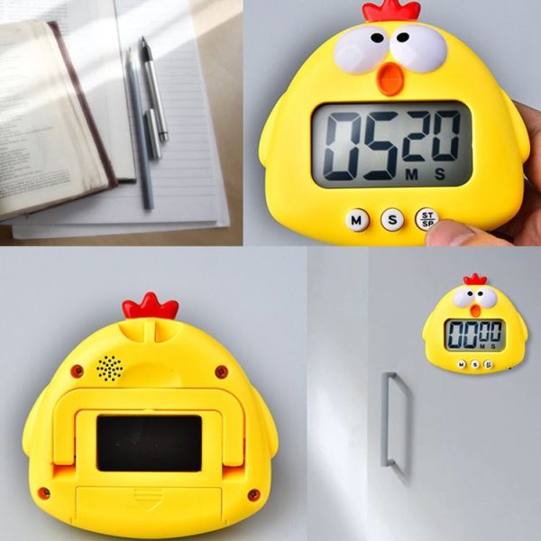 Kitchen Baking Cartoon Animal Electronic Timer Alarm Clock Student Learning Timer (Pink Frog) - Image 4