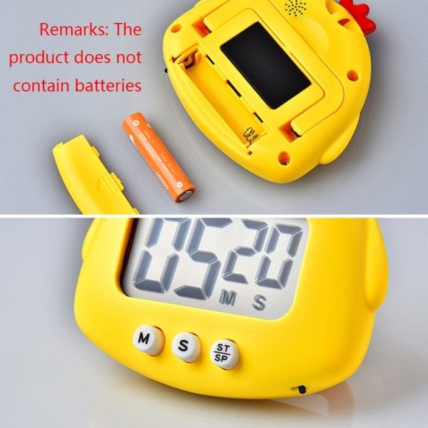 Kitchen Baking Cartoon Animal Electronic Timer Alarm Clock Student Learning Timer (Pink Frog) - Image 5