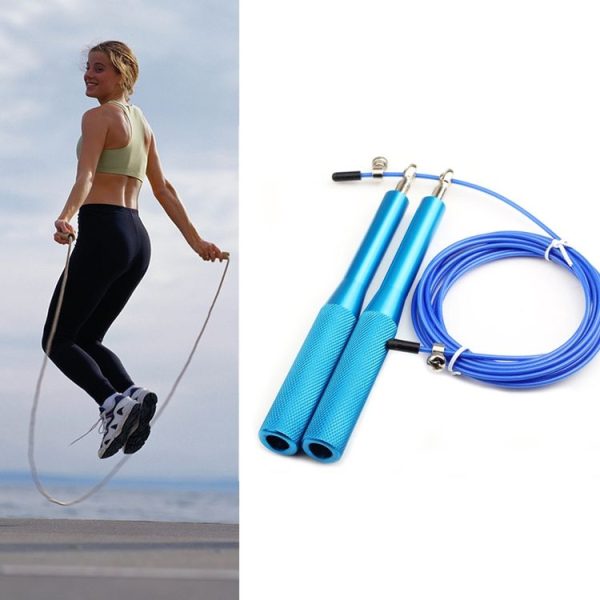 Training Sports Fitness Bearing Aluminum Handle Steel Wire Skipping Rope, Length: 3m (Blue)