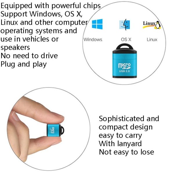 480Mbps Mini Micro SD Card Mobile Phone High-Speed TF Memory Card Reader Computer Car Speaker Card Reader (Red) - Image 6