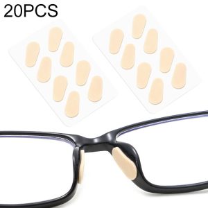 20 PCS Glasses Nose Strip Soft EVA Sponge Nose Mat Comfortable No Pressure Mark Does Not Remove Makeup Anti-Height Eye Frame Nose (Water Drops Skin Color 1.0mm)
