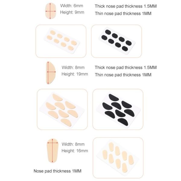 20 PCS Glasses Nose Strip Soft EVA Sponge Nose Mat Comfortable No Pressure Mark Does Not Remove Makeup Anti-Height Eye Frame Nose (Water Drops Skin Color 1.0mm) - Image 2