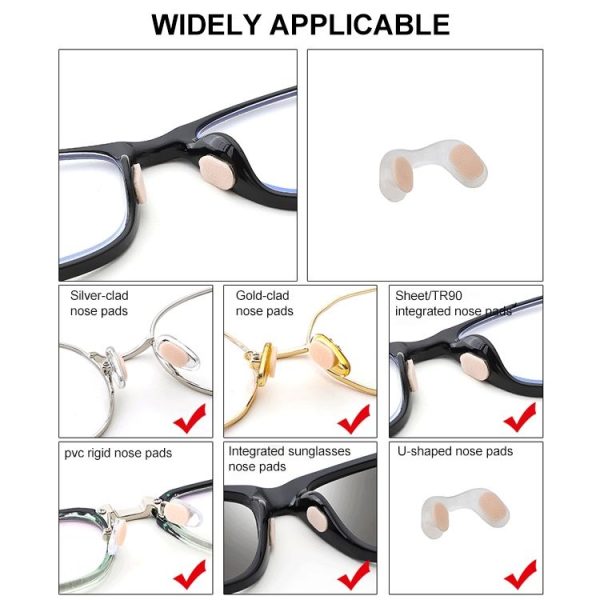 20 PCS Glasses Nose Strip Soft EVA Sponge Nose Mat Comfortable No Pressure Mark Does Not Remove Makeup Anti-Height Eye Frame Nose (Water Drops Skin Color 1.0mm) - Image 7