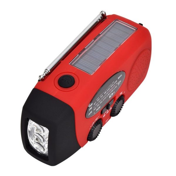 HRD-902 Multifunctional Hand Crank Solar Power LED Flashlight Emergency Alarm FM Radio - Image 2
