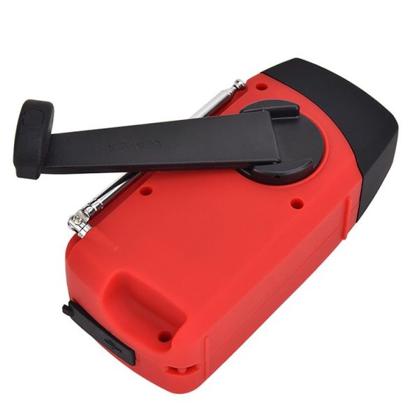 HRD-902 Multifunctional Hand Crank Solar Power LED Flashlight Emergency Alarm FM Radio - Image 3