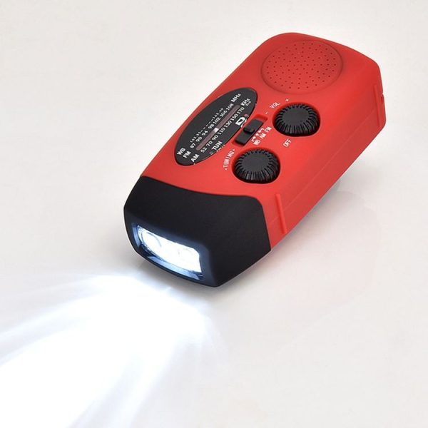 HRD-902 Multifunctional Hand Crank Solar Power LED Flashlight Emergency Alarm FM Radio - Image 6