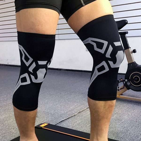 2 PCS Basketball Knee Pads Summer Leg Protection Cover Outdoor Football Riding Running Sporting Goods Protective Gear, Specification: L (Black Gray)