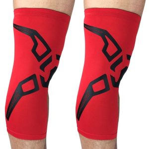 2 PCS Basketball Knee Pads Summer Leg Protection Cover Outdoor Football Riding Running Sporting Goods Protective Gear, Specification: M (Red Gray)