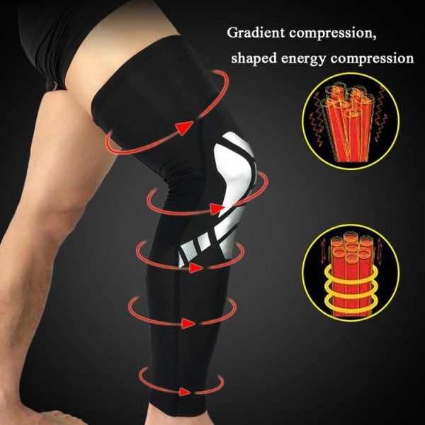 2 PCS Basketball Kneepad Summer Thin Breathable Leggings Cover Outdoor Riding Running Protective Gear, Specification: XL (Black Silver) - Image 5