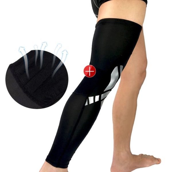 2 PCS Basketball Kneepad Summer Thin Breathable Leggings Cover Outdoor Riding Running Protective Gear, Specification: XL (Black Silver) - Image 6