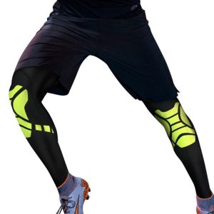 2 PCS Basketball Kneepad Summer Thin Breathable Leggings Cover Outdoor Riding Running Protective Gear, Specification: XL (Black Green)