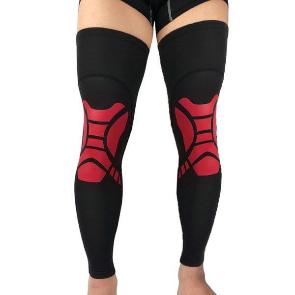 2 PCS Basketball Kneepad Summer Thin Breathable Leggings Cover Outdoor Riding Running Protective Gear, Specification: M (Black Red)