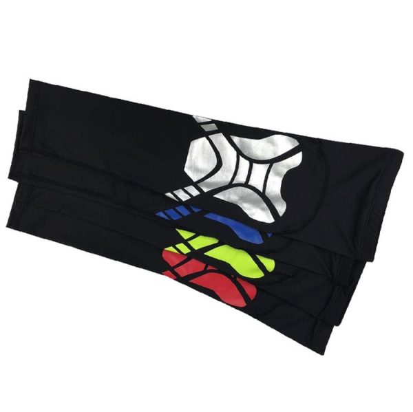 2 PCS Basketball Kneepad Summer Thin Breathable Leggings Cover Outdoor Riding Running Protective Gear, Specification: M (Black Red) - Image 3
