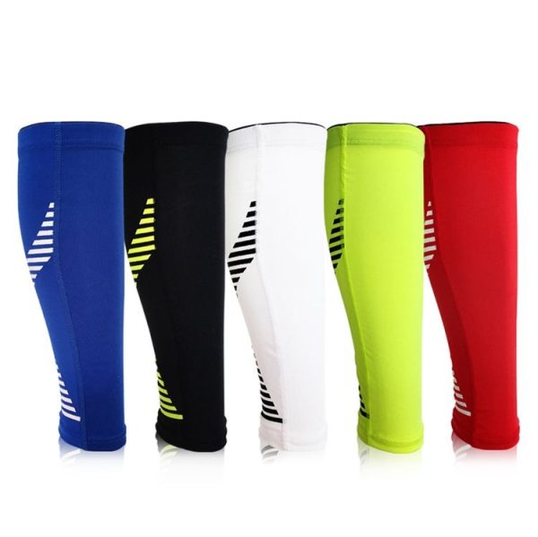 2 PCS Sports Calf Protection Basketball Football Running Leggings Protective Gear High-Elastic Warm Breathable Knee Pads Socks, Specification: XL (Fluorescent Green) - Image 3
