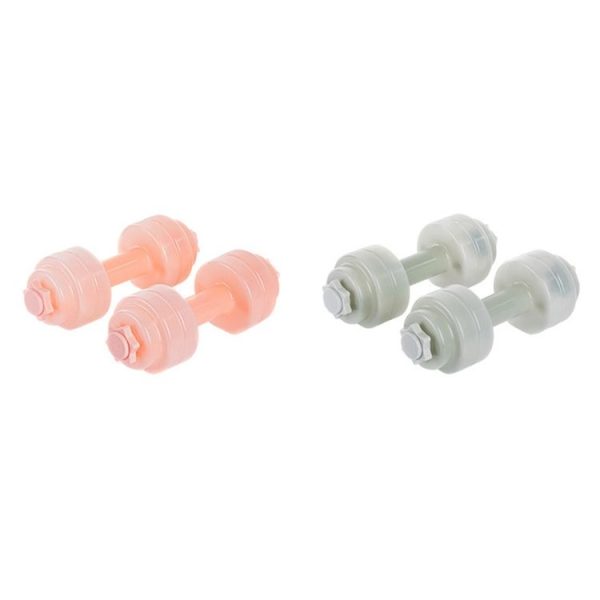 Women Home Fitness Water Injection Dumbbell Arm Muscle Training Device Portable Fitness Equipment (Transparent Pink) - Image 2
