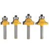 4 PCS / Set 1 / 4 Handle Alloy Fillet Knife Woodworking Trimming Machine Bit