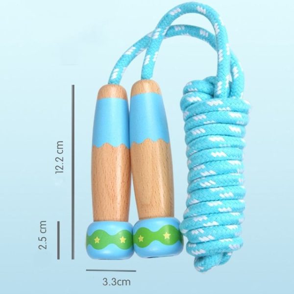 Wooden Children Skipping Rope Kindergarten Pupils Beginners Adjustable Skipping Rope, Length: 2.7m (White) - Image 3