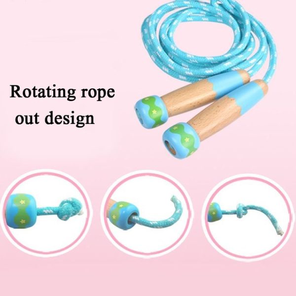Wooden Children Skipping Rope Kindergarten Pupils Beginners Adjustable Skipping Rope, Length: 2.7m (White) - Image 6