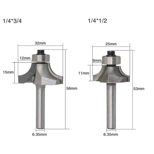 4 PCS / Set Round Corner Woodworking Cutter Trimming Machine Alloy Cutter Head - Image 4