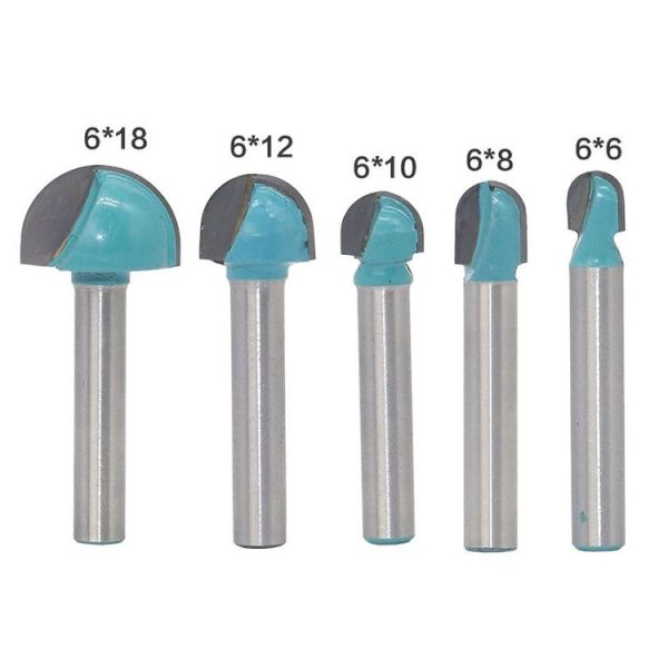 5 PCS / Set 6-18mm 6 Shank Lace Round Cutter Woodworking Relief Milling Cutter - Image 2
