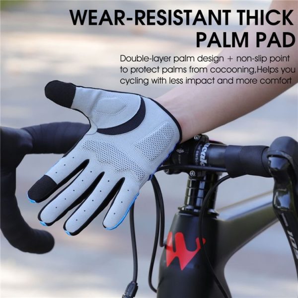 WEST BIKING YP0211216 Riding Gloves Bike Shock Absorption Touch Screen Full Finger Glove, Size: M (Black) - Image 6