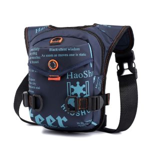 HaoShuai 5126 Outdoor Riding Leg Bag Multifunctional Sports Men Chest Bag Portable Waist Bag Messenger Bag (Navy Blue)