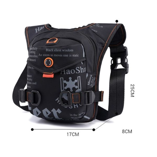 HaoShuai 5126 Outdoor Riding Leg Bag Multifunctional Sports Men Chest Bag Portable Waist Bag Messenger Bag (Navy Blue) - Image 3