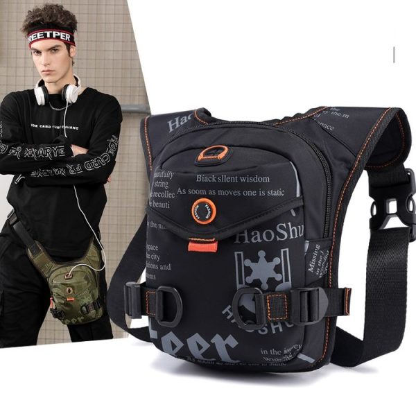 HaoShuai 5126 Outdoor Riding Leg Bag Multifunctional Sports Men Chest Bag Portable Waist Bag Messenger Bag (Navy Blue) - Image 6