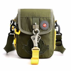 HaoShuai 345 Crossbody Small Bag Casual Men Shoulder Bag Outdoor Sports Waist Bag (Army Green)