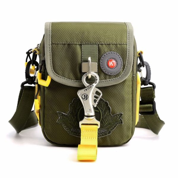 HaoShuai 345 Crossbody Small Bag Casual Men Shoulder Bag Outdoor Sports Waist Bag (Army Green)