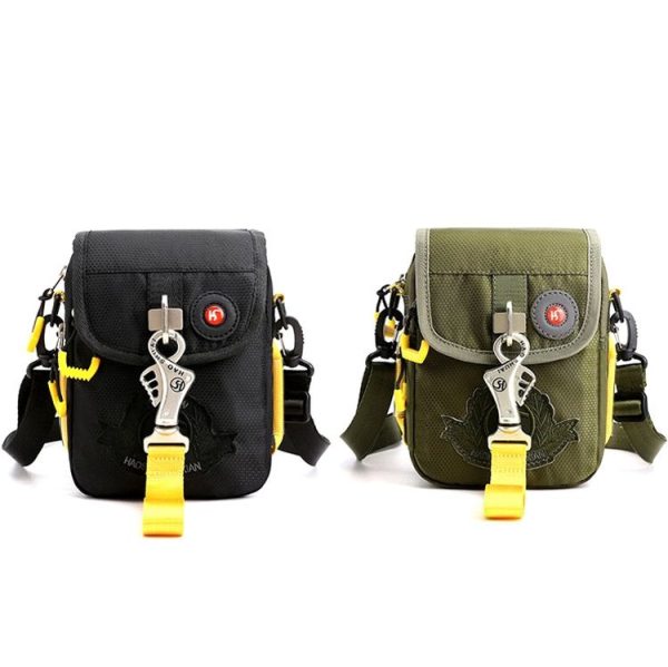 HaoShuai 345 Crossbody Small Bag Casual Men Shoulder Bag Outdoor Sports Waist Bag (Army Green) - Image 2