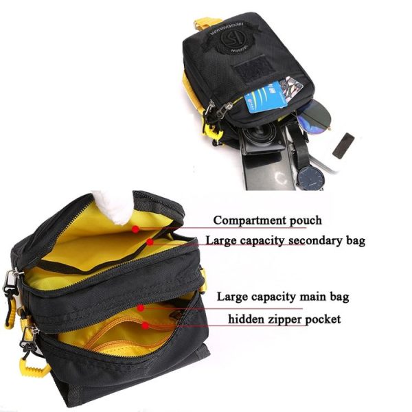 HaoShuai 345 Crossbody Small Bag Casual Men Shoulder Bag Outdoor Sports Waist Bag (Army Green) - Image 6