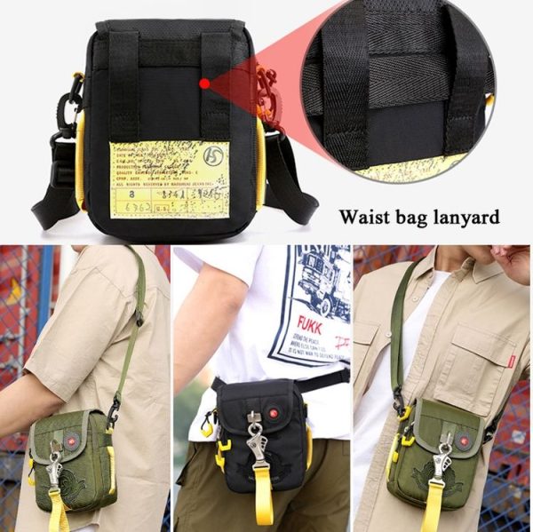 HaoShuai 345 Crossbody Small Bag Casual Men Shoulder Bag Outdoor Sports Waist Bag (Army Green) - Image 7